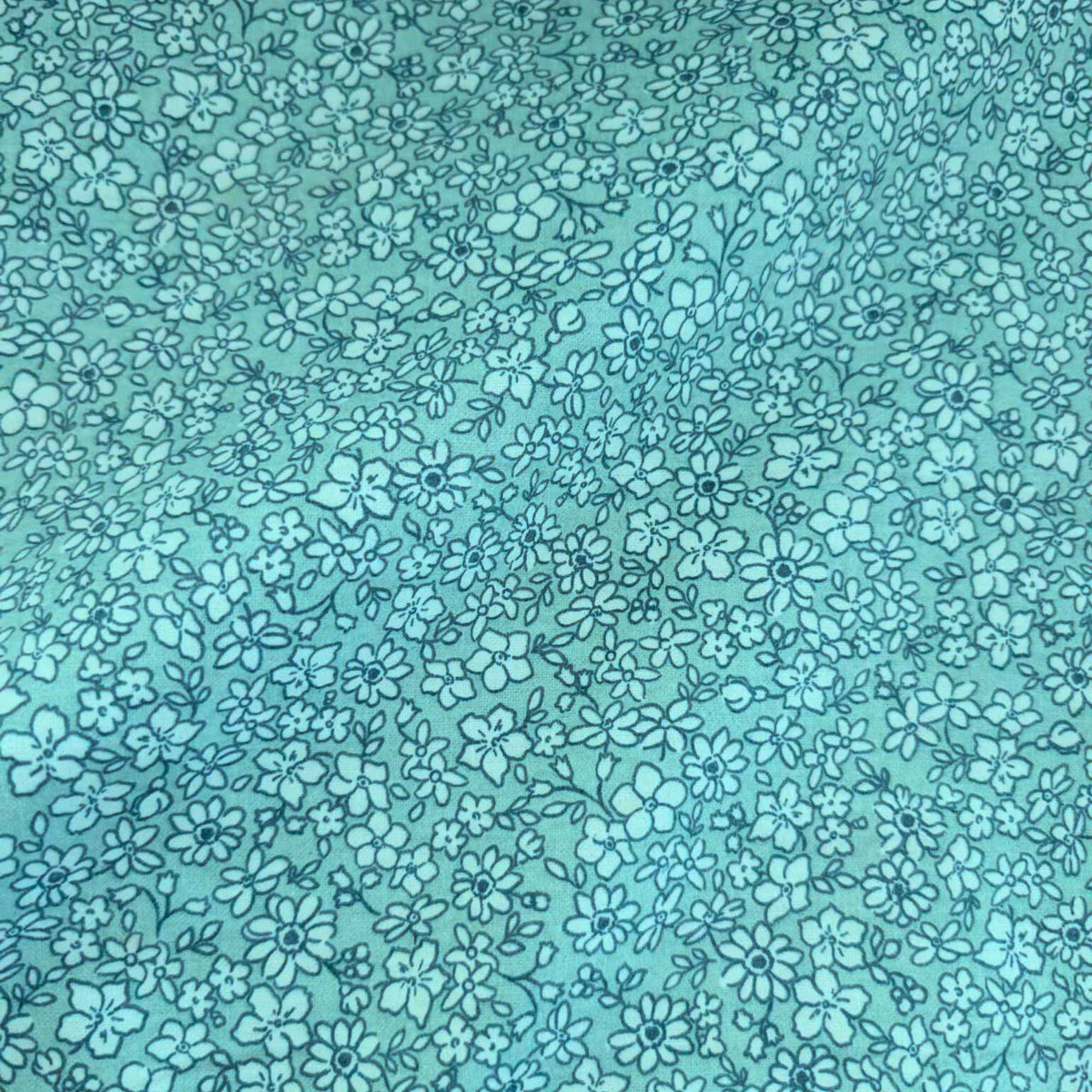 108 inch wide brushed cotton flannel wideback with aqua floral print for seamless quilt backing