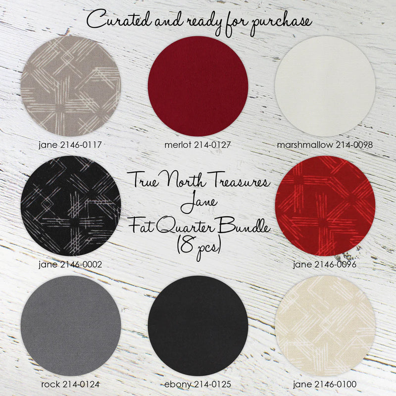 Camelot Fabrics Mixology True North Treasures fat quarter bundle with 8 textured cotton prints