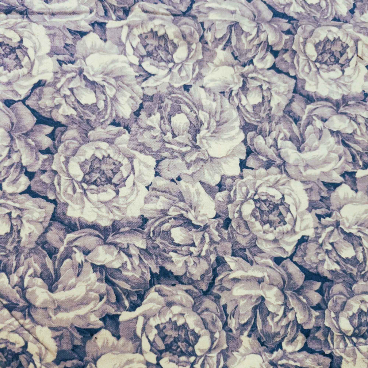 108 inch wide brushed cotton flannel wideback with blue floral print for seamless quilt backing