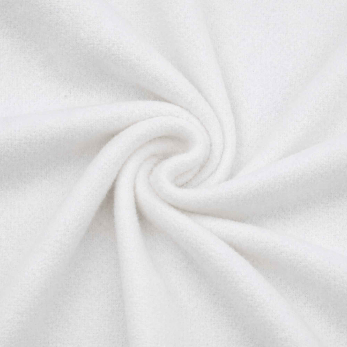 60 inch white flannel fabric texture close up