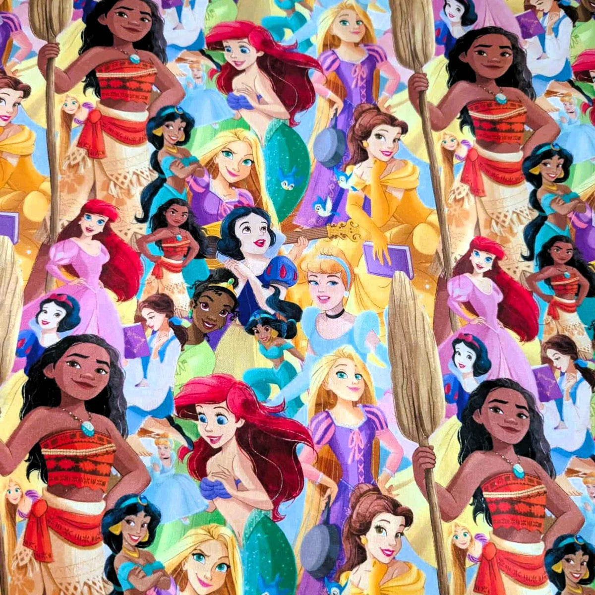Disney Princess character collage cotton fabric by Springs Creative CP80523