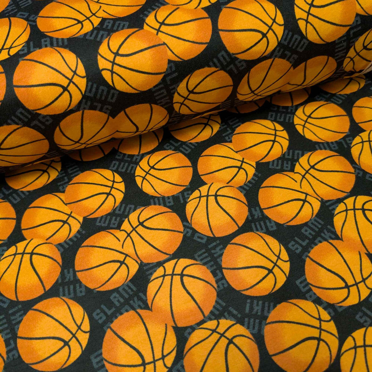 Basketball Slam Dunk Cotton Flannel Fabric | Soft Brushed | Sports Quilting Fabric
