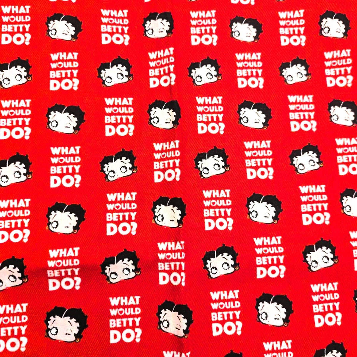 Betty Boop Fabric, "What Would Betty do?" text