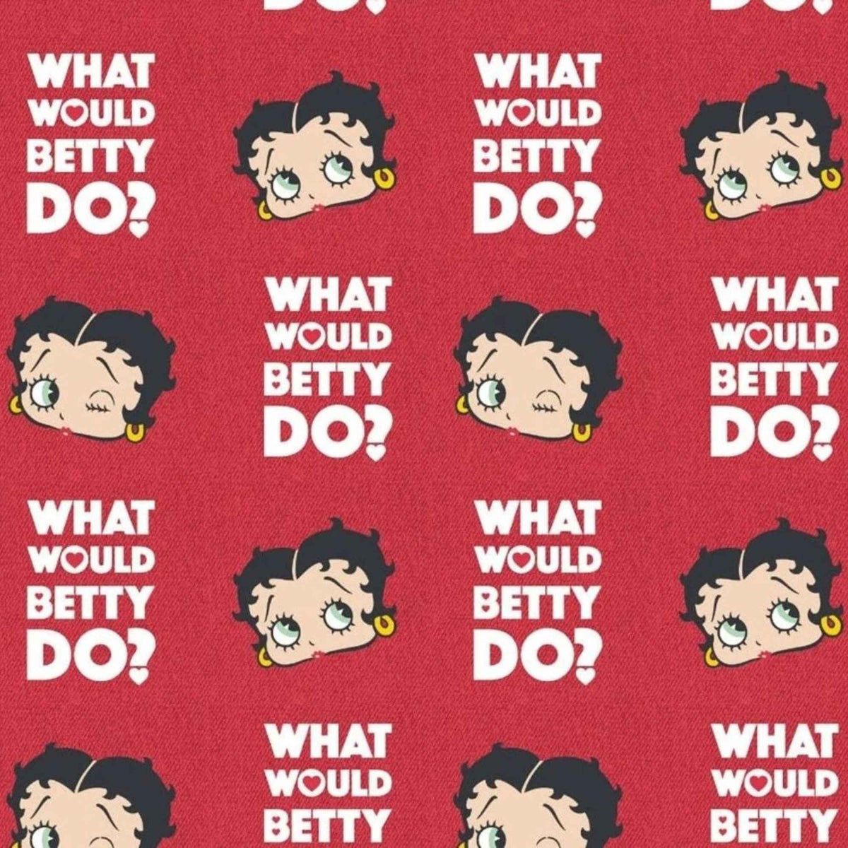 Betty Boop Fabric, "What Would Betty do?" text