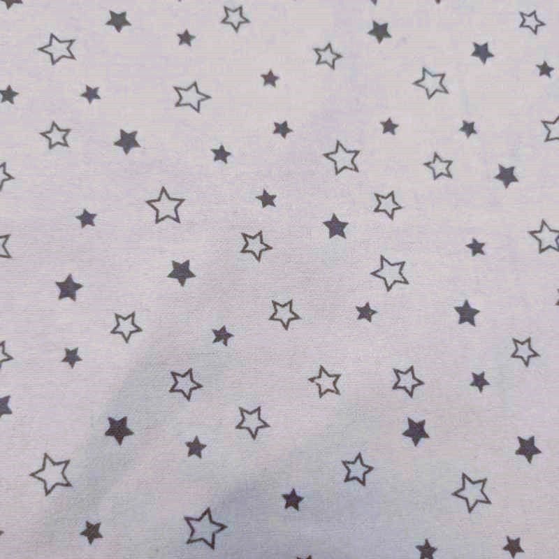 Black and White Stars FLANNEL, Black and White Flannel