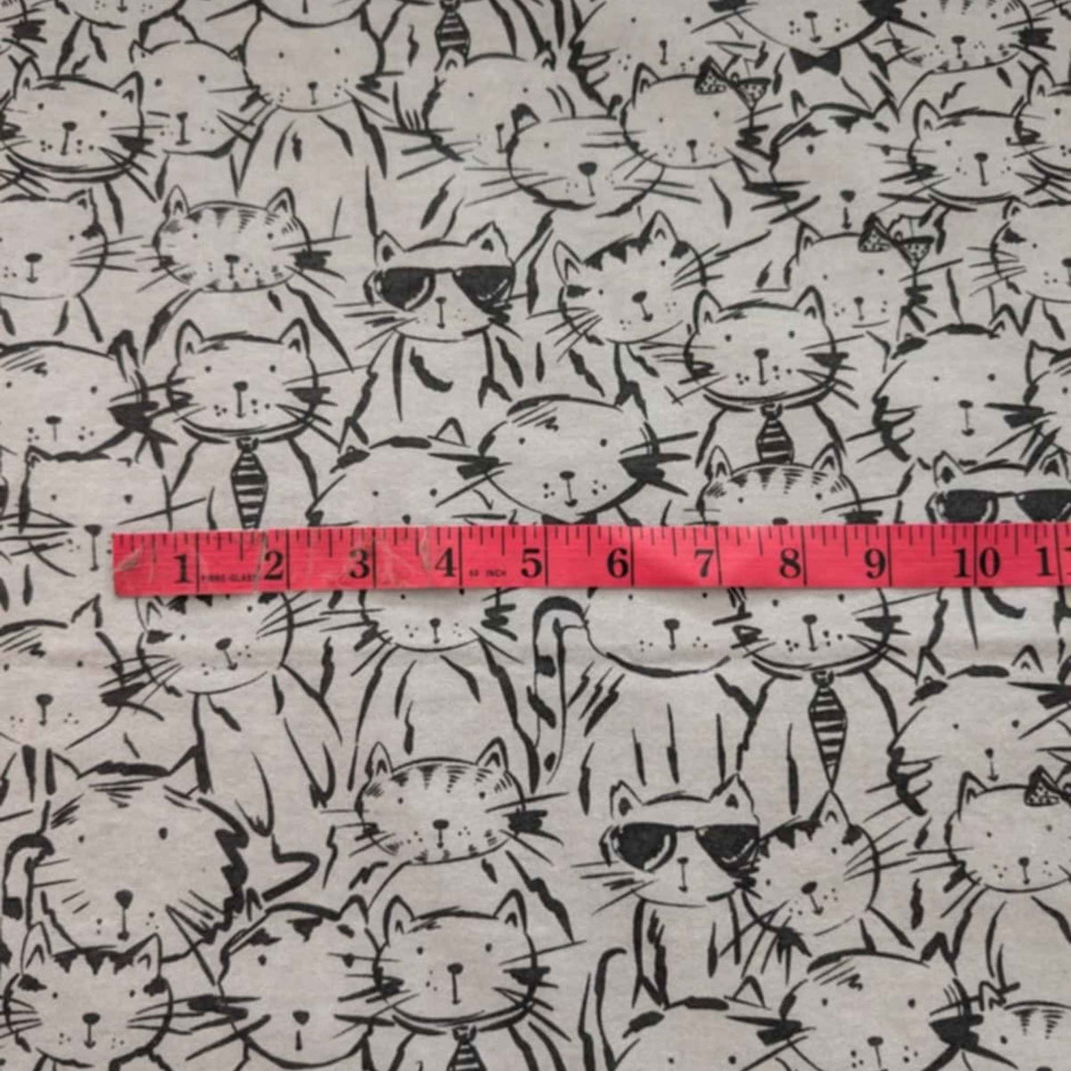 Black & White Cat Party Flannel Fabric | 100% Cotton Flannel | Whimsical Kitty Print