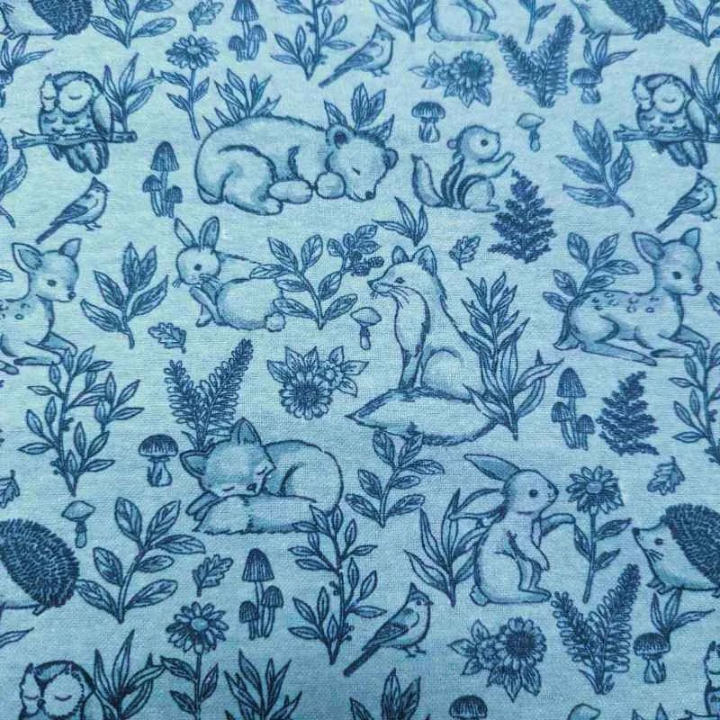 Blue Sketch Baby Woodland FLANNEL