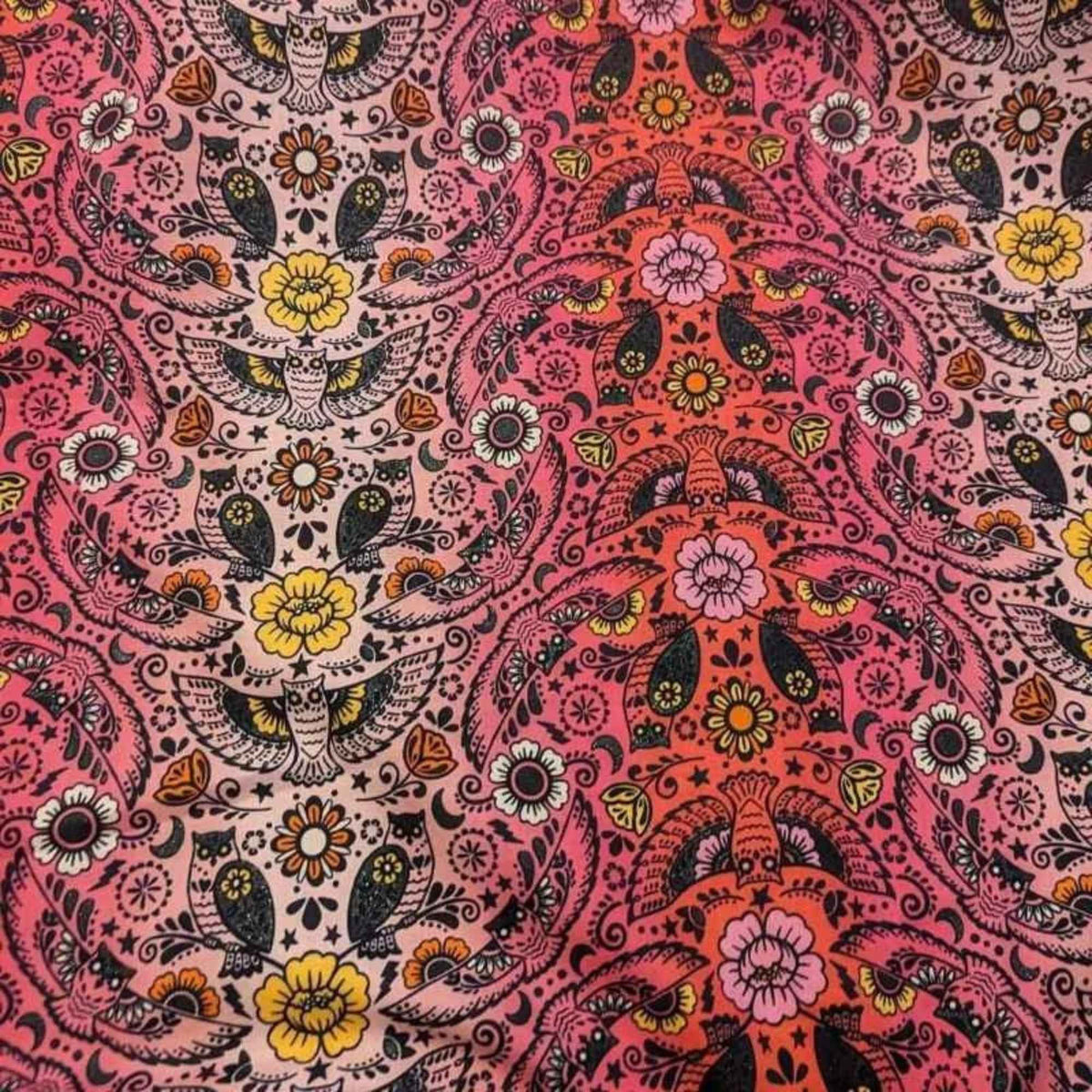Boodacious Cotton Print Fabric – Wishwell | Bold Floral Owls & Stars