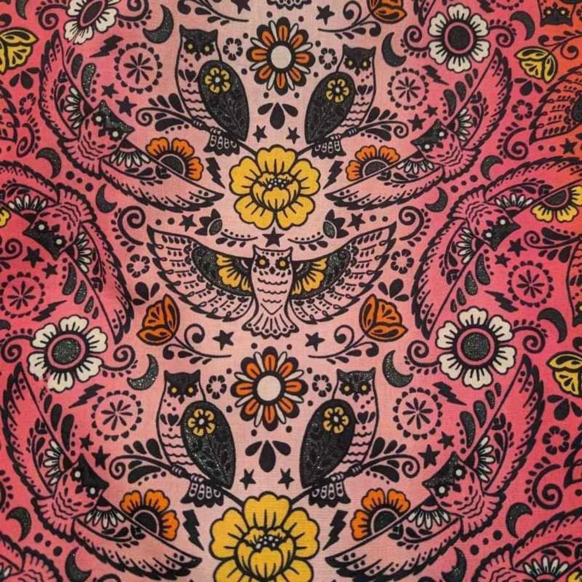 Boodacious Cotton Print Fabric – Wishwell | Bold Floral Owls & Stars