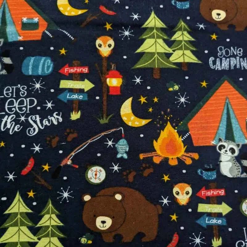 Camping Theme FLANNEL, Let's Sleep Under the Stars