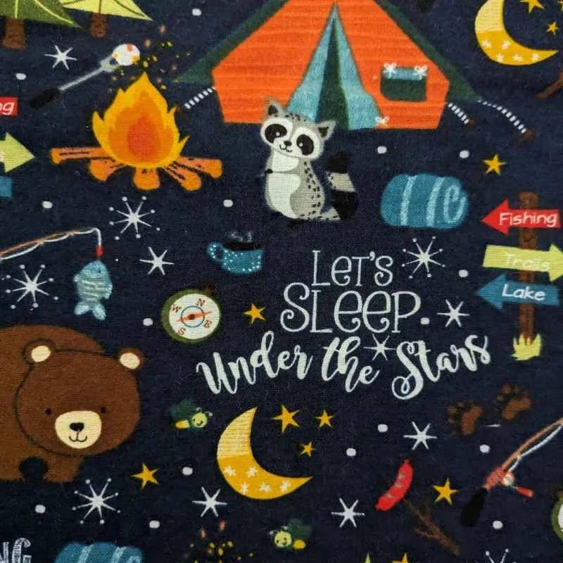 Camping Theme FLANNEL, Let's Sleep Under the Stars