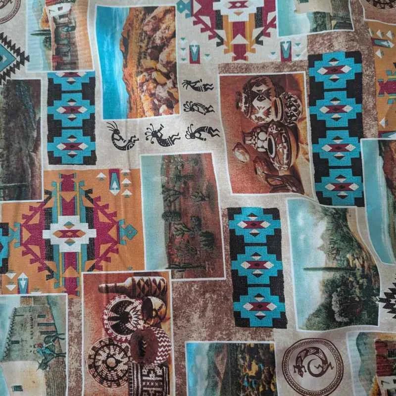 Cave Markings with Southwestern Artifacts Quilting Cotton