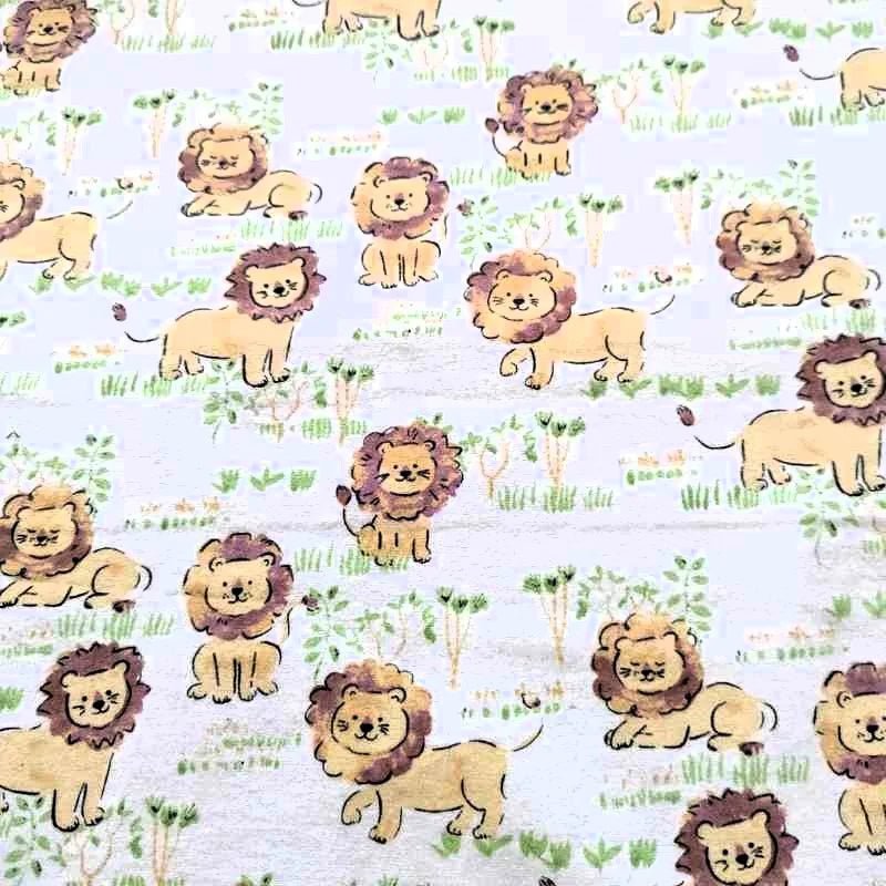 Cute Lion FLANNEL on White