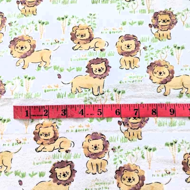 Cute Lion FLANNEL on White