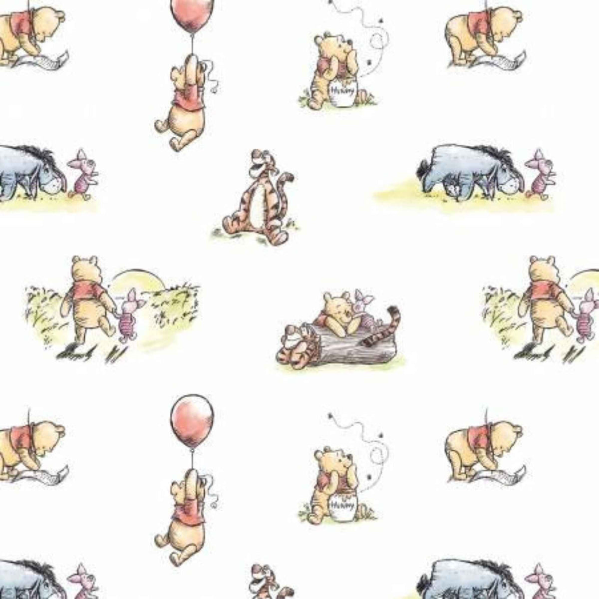 Disney Winnie the Pooh 4 Piece Cotton Fat Quarter Bundle