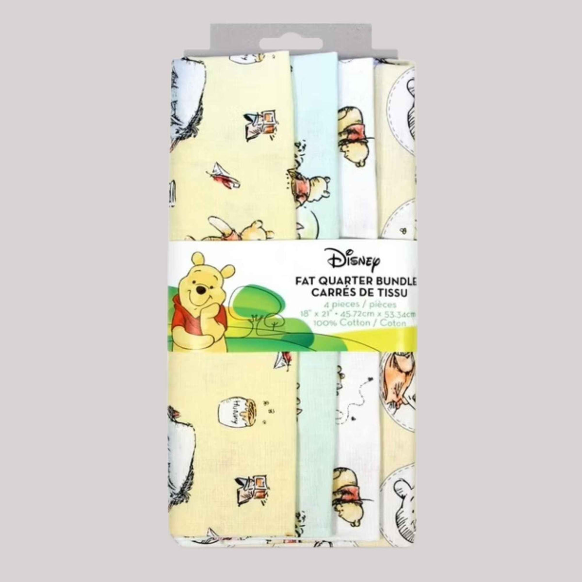 Disney Winnie the Pooh 4 Piece Cotton Fat Quarter Bundle