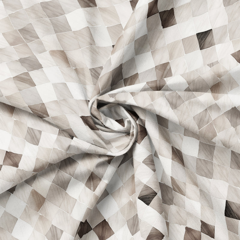 Draped close-up of Paw & Whisker Gray Diamonds quilting cotton print.