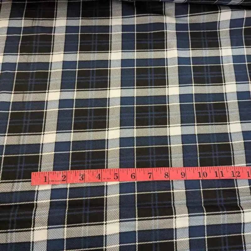 FLANNEL Tartan Plaid, Black and Navy