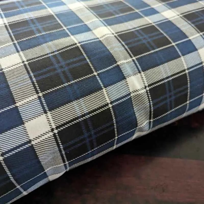 FLANNEL Tartan Plaid, Black and Navy