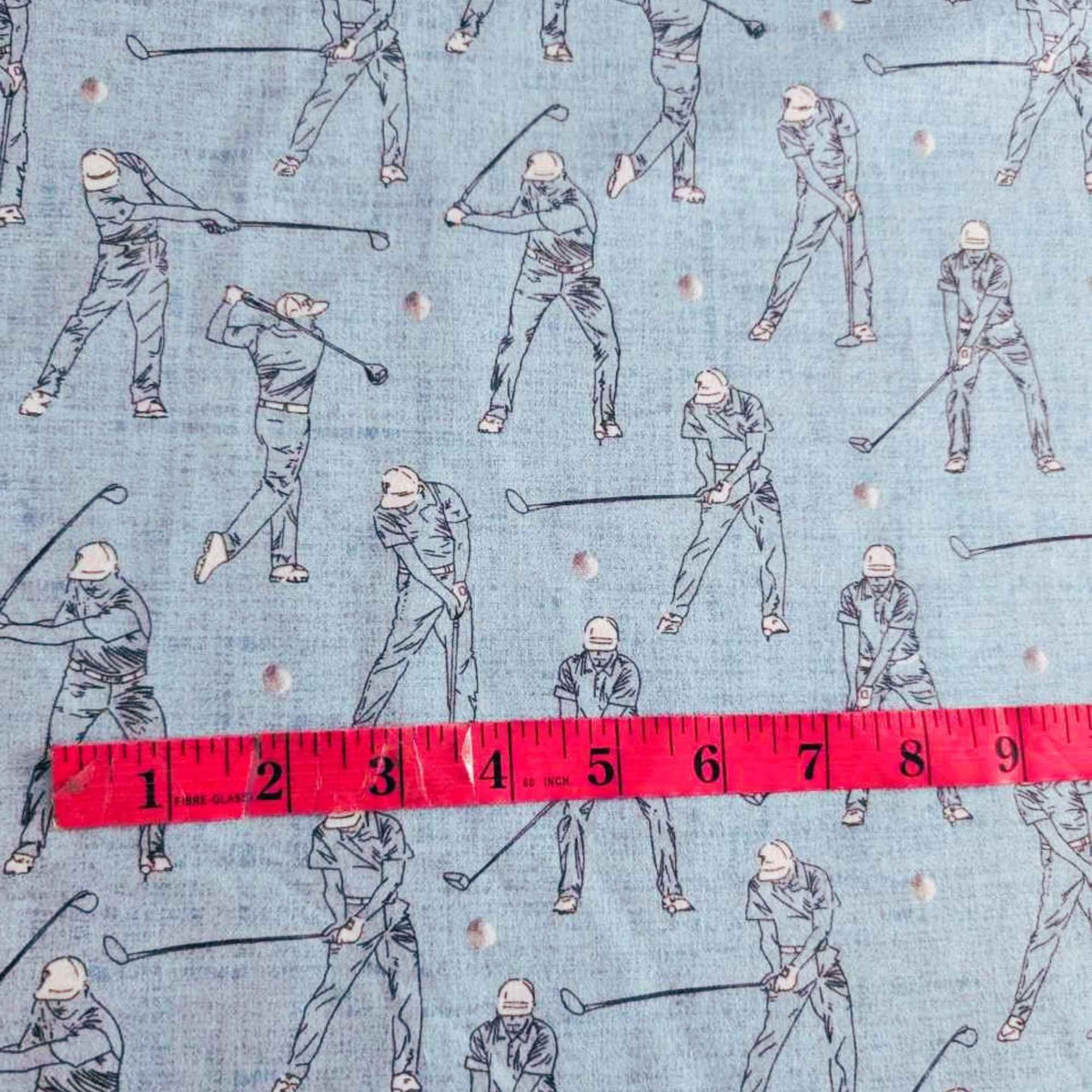 Golf Swing Cotton Flannel – Light Blue | Cotton Flannel for Sports, Quilting and Crafts
