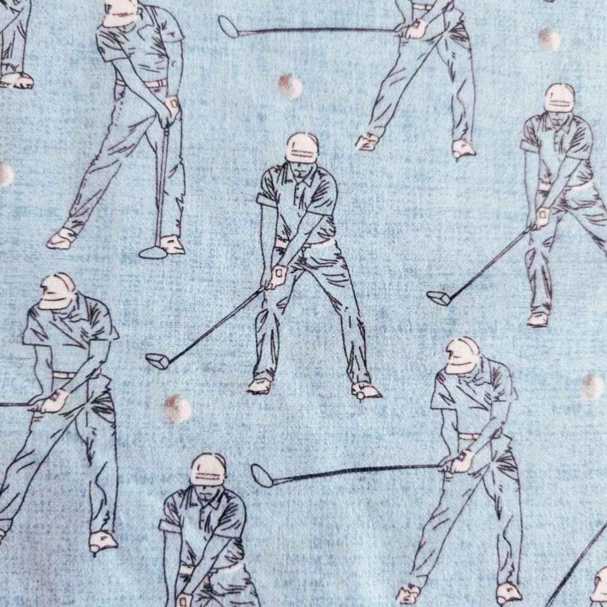 Golf Swing Cotton Flannel – Light Blue | Cotton Flannel for Sports, Quilting and Crafts