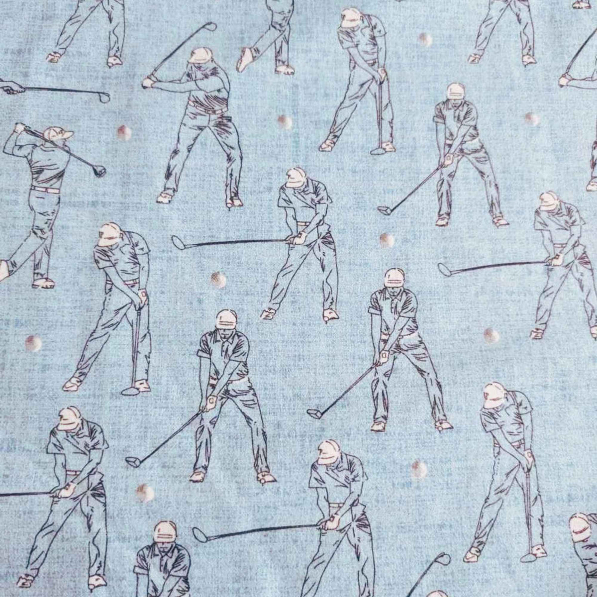 Golf Swing Cotton Flannel – Light Blue | Cotton Flannel for Sports, Quilting and Crafts