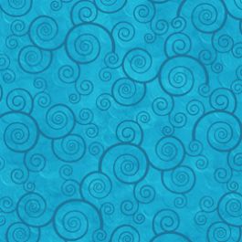 Harmony Swirls by Quilting Treasures - Aqua Quilting Cotton Fabric