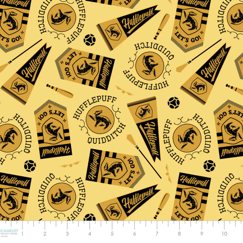 Harry Potter Hufflepuff Quidditch Banners Fabric – Yellow | House Champions