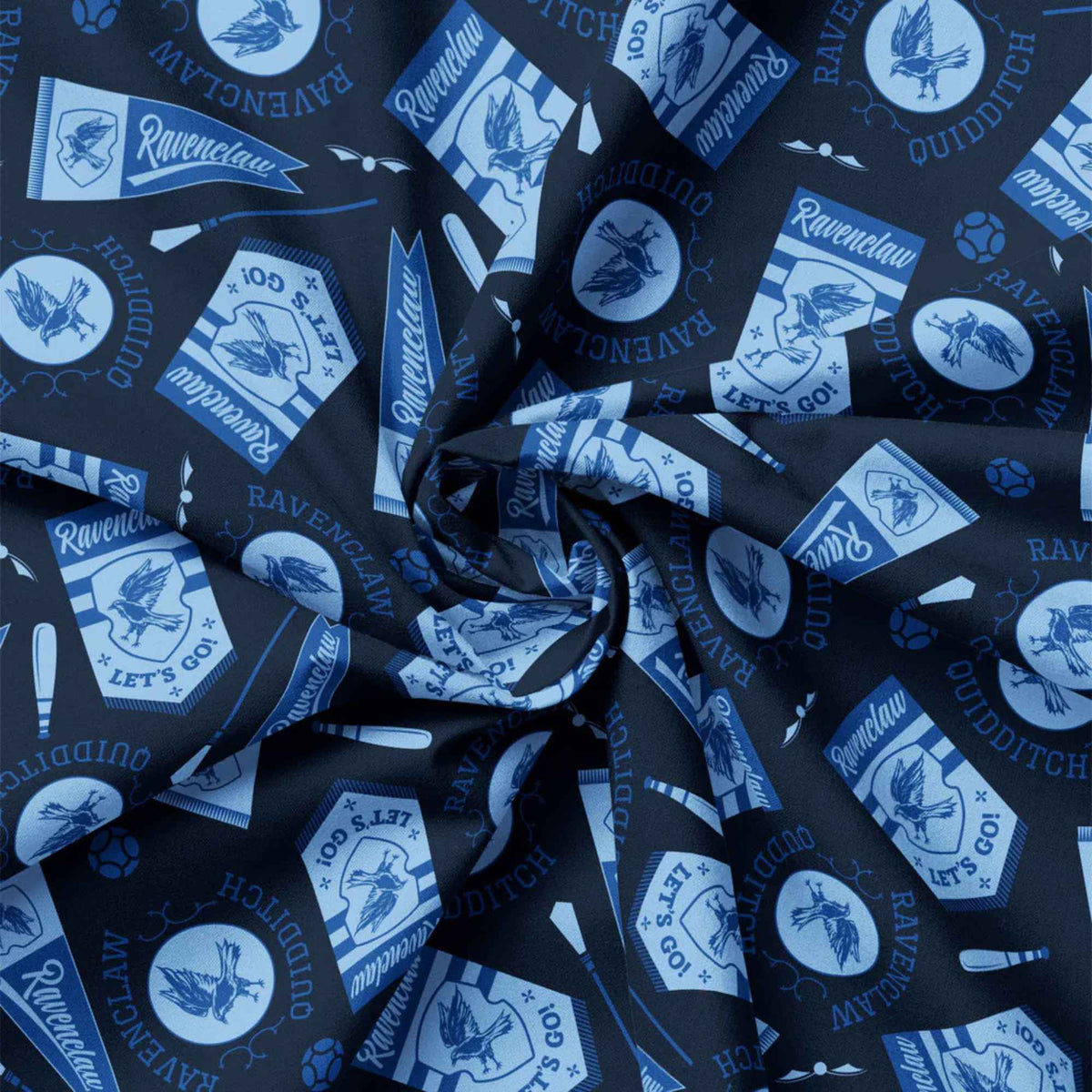 Harry Potter Ravenclaw Quidditch Banners Fabric – Navy | House Champions