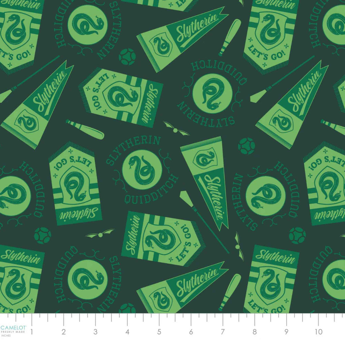 Harry Potter Slytherin Quidditch Banners Fabric – Dark Green | House Champions