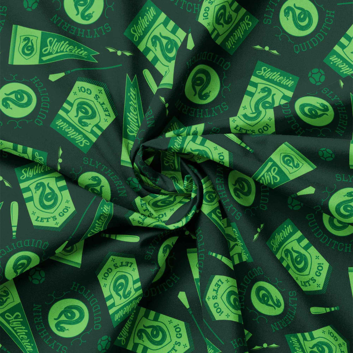 Harry Potter Slytherin Quidditch Banners Fabric – Dark Green | House Champions