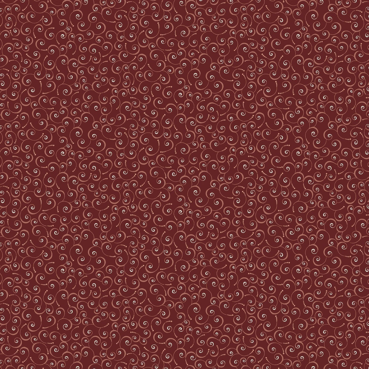 Hometown Americana Little Swirls 94707 – Barn Red Quilting Cotton, 44" Wide