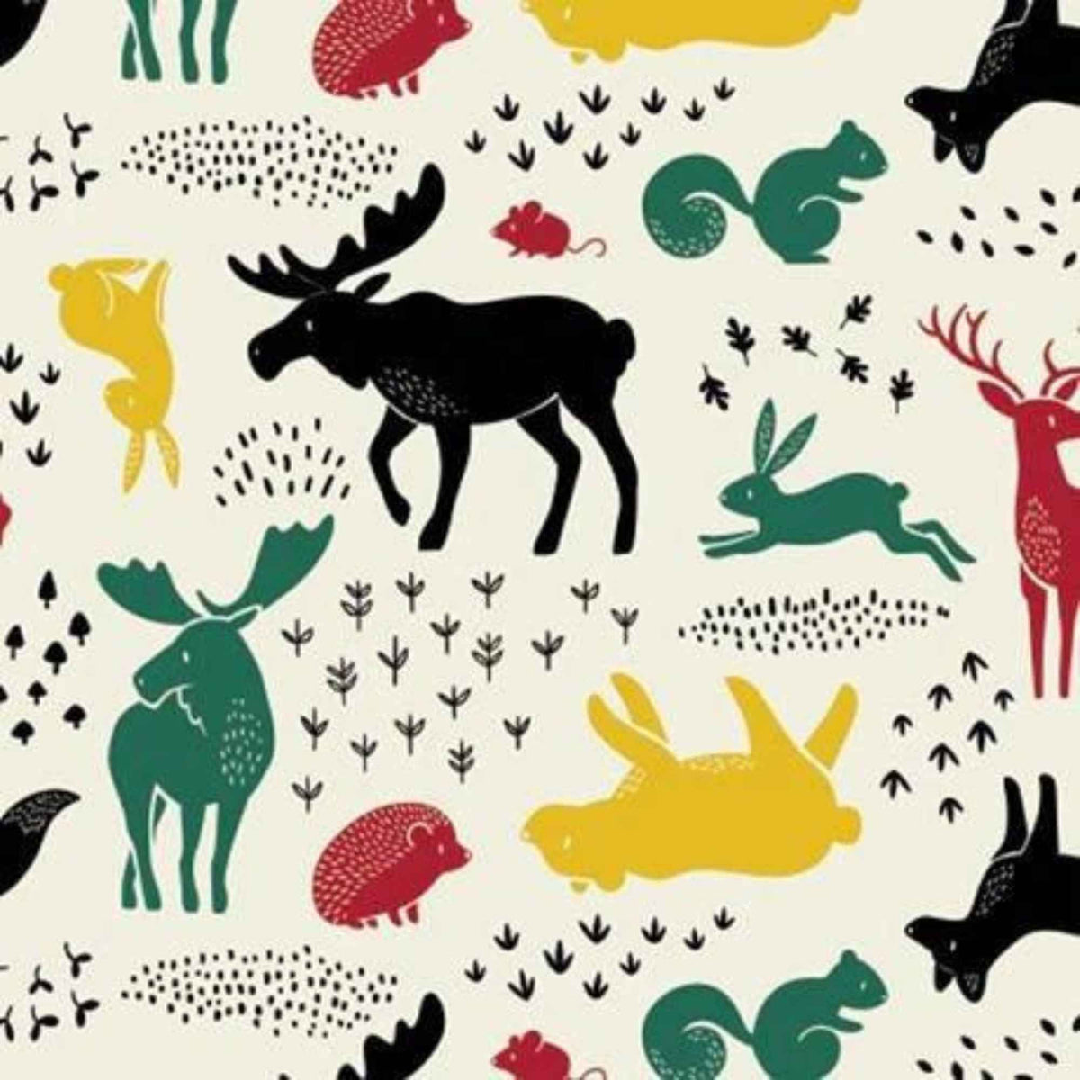 Hudson Forest Animals Flannel – 100% Cotton – Woodland Animal Print