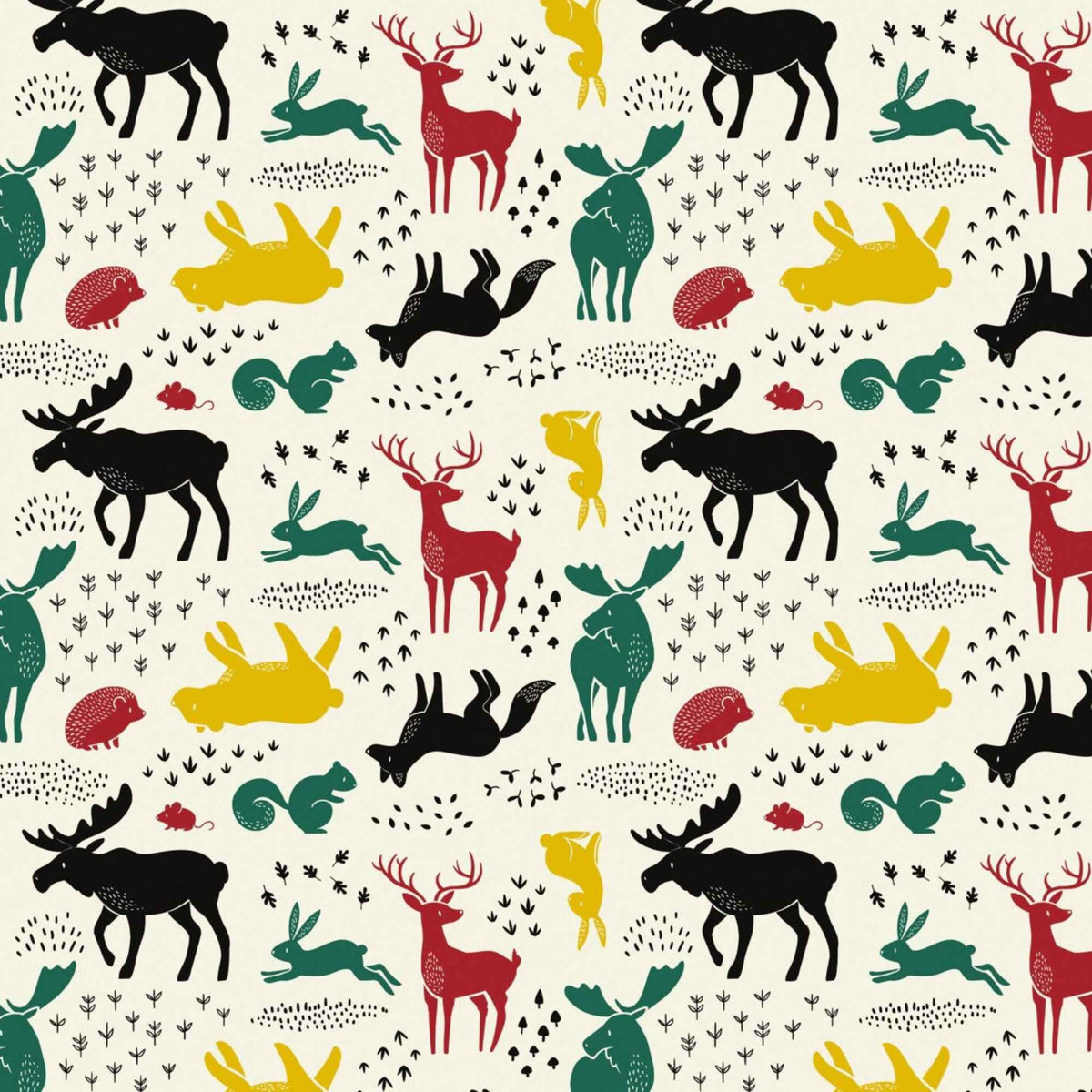 Hudson Forest Animals Flannel – 100% Cotton – Woodland Animal Print