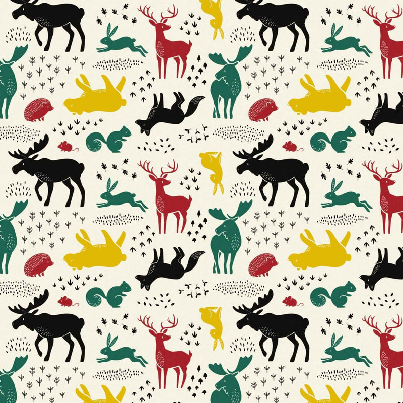 Hudson Forest Animals Flannel – 100% Cotton – Woodland Animal Print