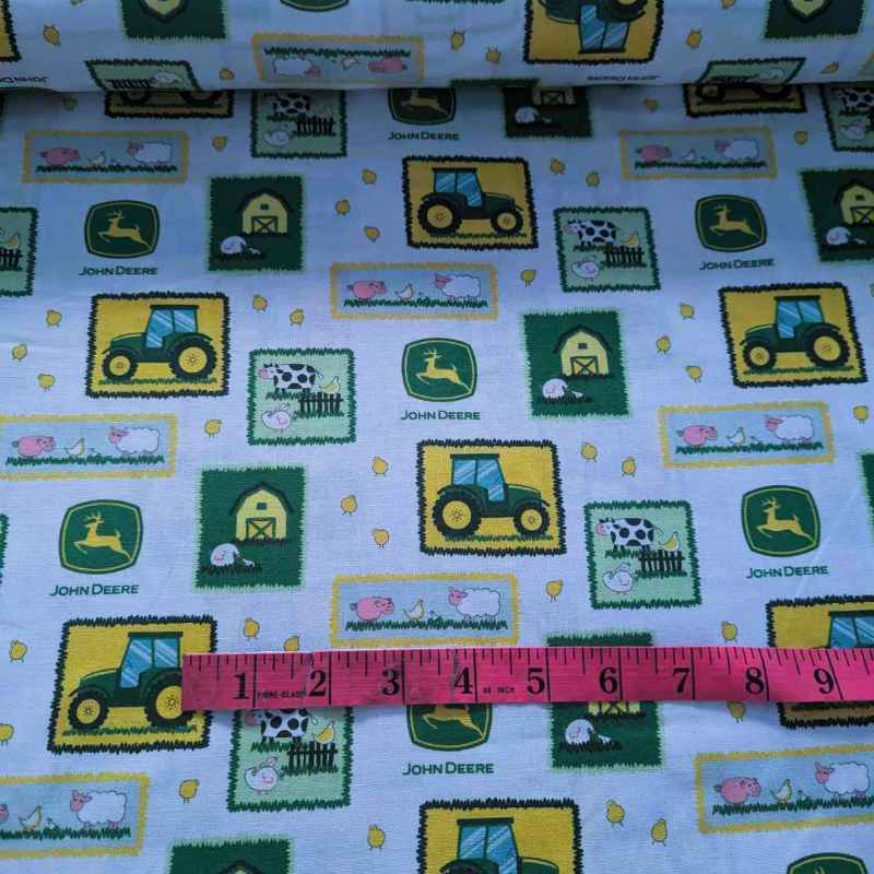 John Deere Tractor Patch on White by Springs Creative