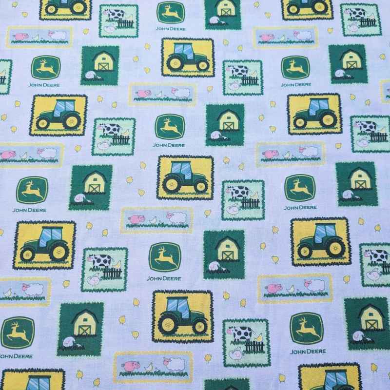 John Deere Tractor Patch on White by Springs Creative