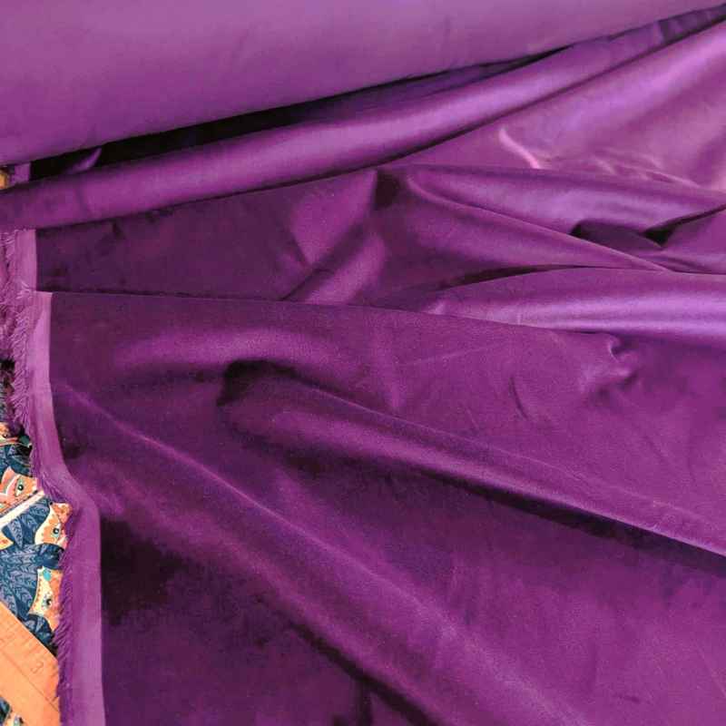 Lush VELVETEEN Fabric in Solid Purple - Width 57"