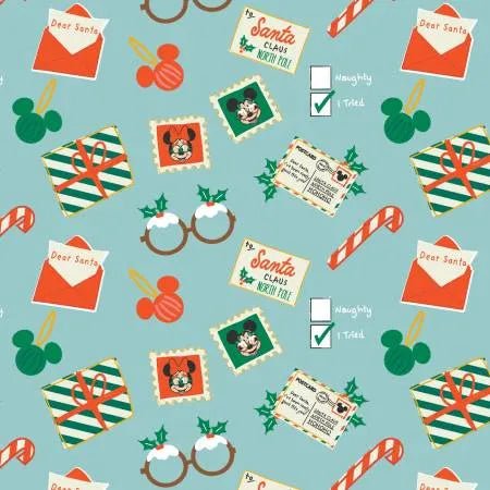 Mickey & Friends Holiday Collection - Letters to Santa - Aqua