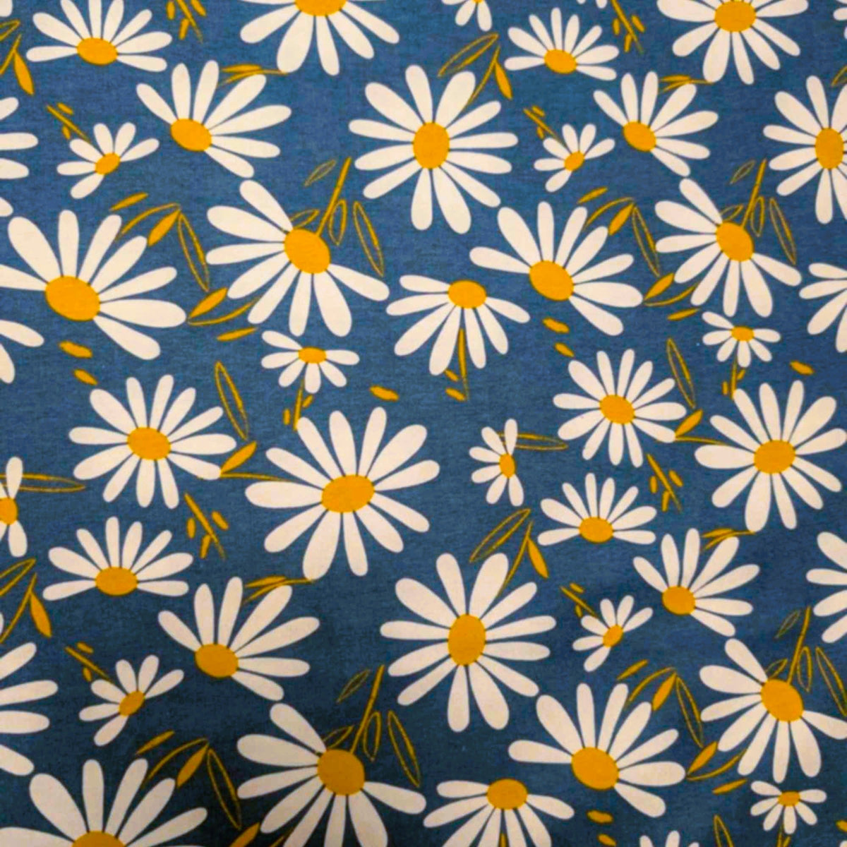 Modern Daisy Floral Cotton Flannel Fabric | Soft Brushed | Contemporary Flower Print