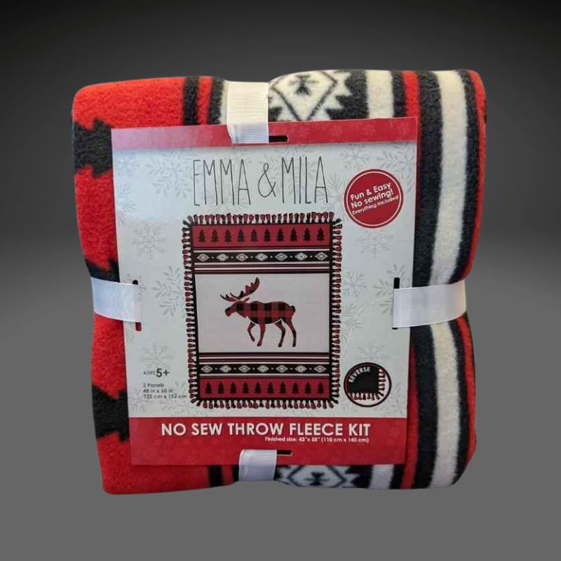 Moose on the Loose No Sew Fleece Throw Kit