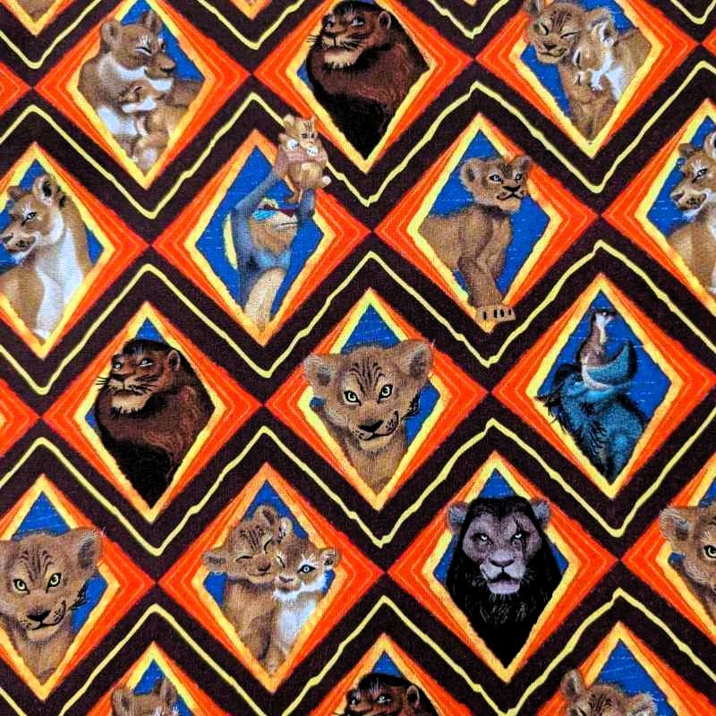 Mufasa,The Lion King Fabric, Disney The Lion King Character Mosaic