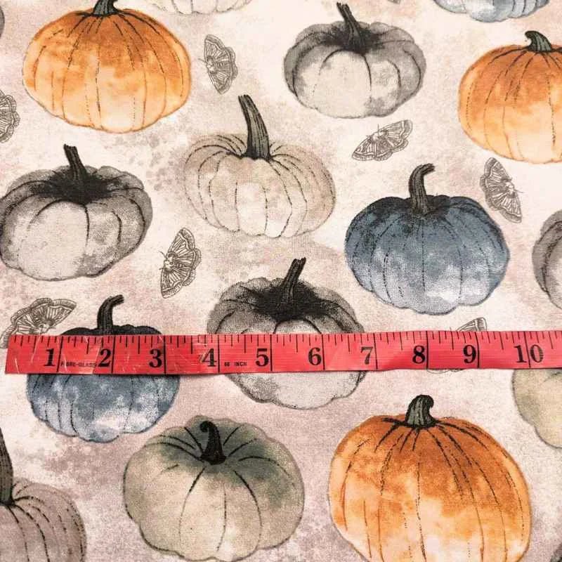 Muted Gray and Orange Pumpkins FLANNEL