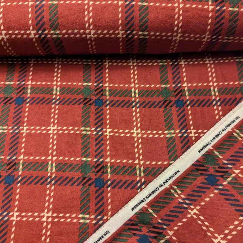 Orford Plaid in Burgundy, Blue, Green and White Flannel