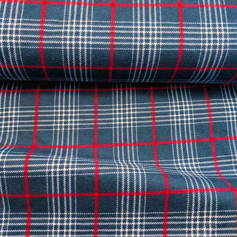 Orford Plaid in Hunter Green, Red and White Flannel