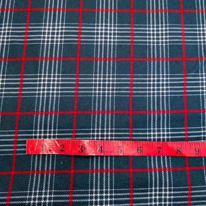 Orford Plaid in Hunter Green, Red and White Flannel