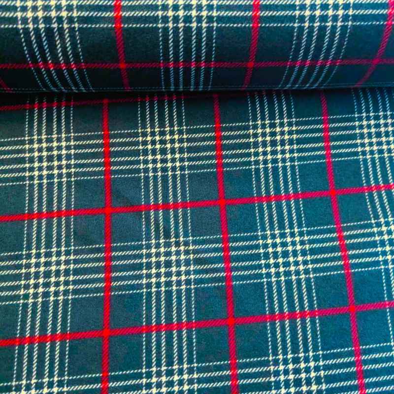 Orford Plaid in Hunter Green, Red and White Flannel