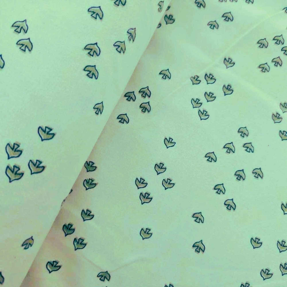 Over the Moon - Green Bird Tracks Flannel | 100% Cotton Flannel