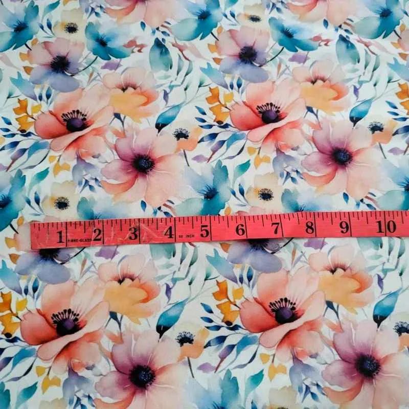 Pastel Watercolor Flowers, Soft Summer Florals, PUL Laminated