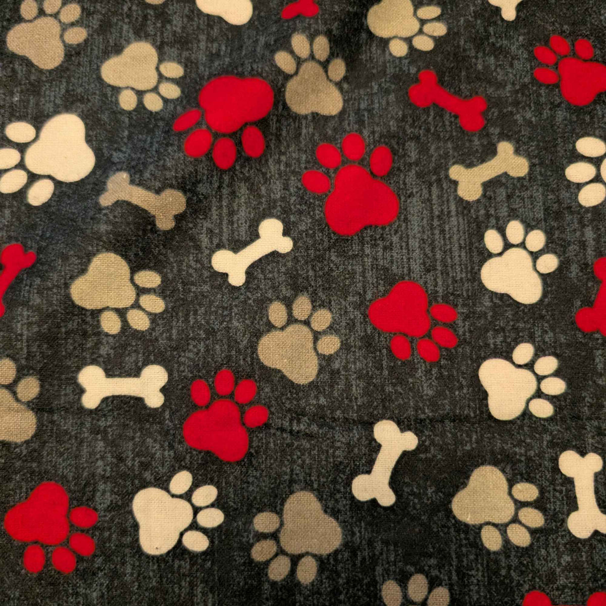 Paw Prints and Bones Cotton FLANNEL | Soft Brushed | Dog Lovers